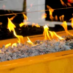 Modern Bioethanol Fireplace burning ethanol gas